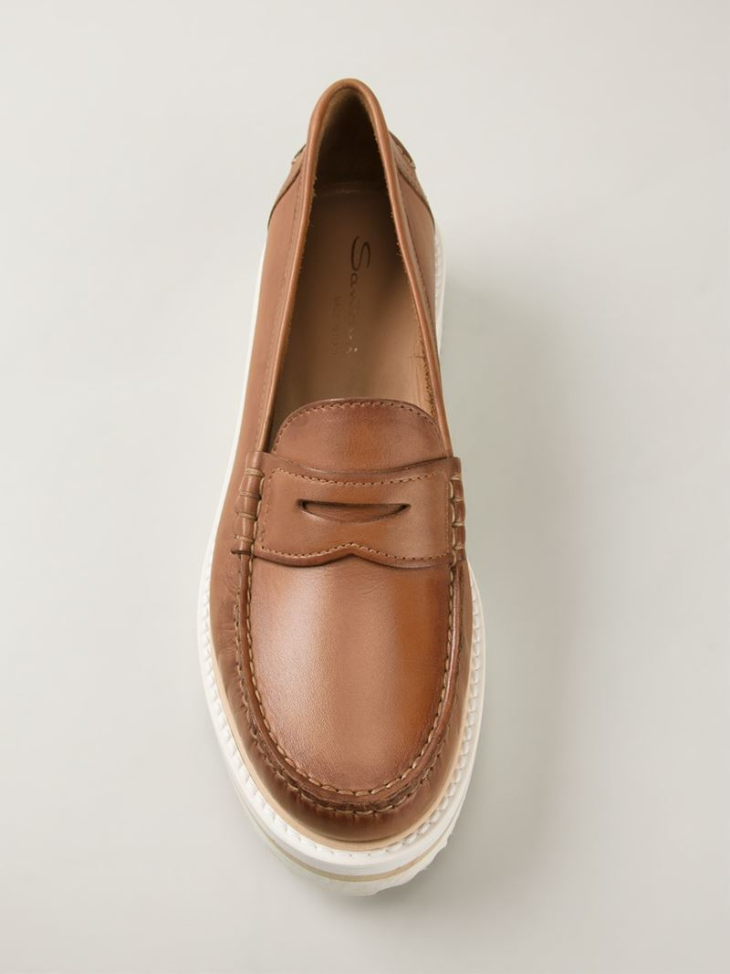 platform brown loafers
