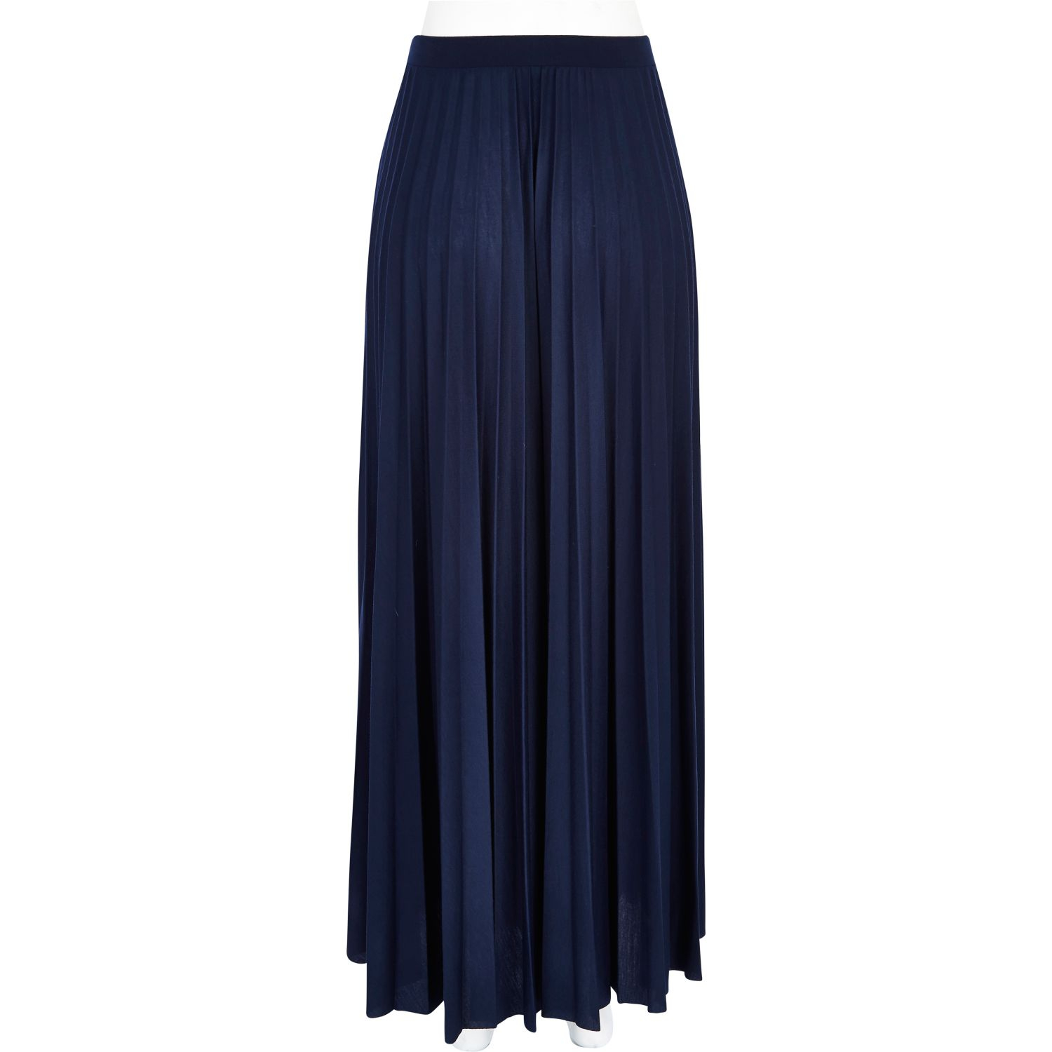 River Island Navy Blue Pleated Maxi Skirt - Lyst