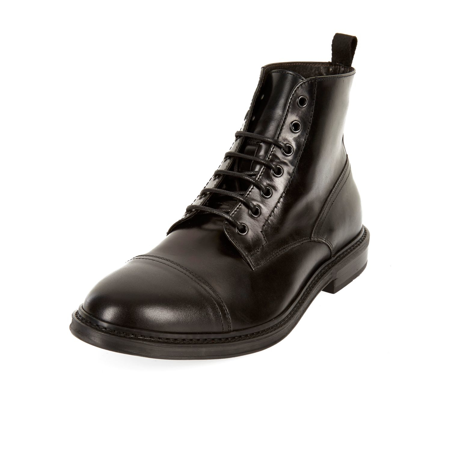 black toe cap boots