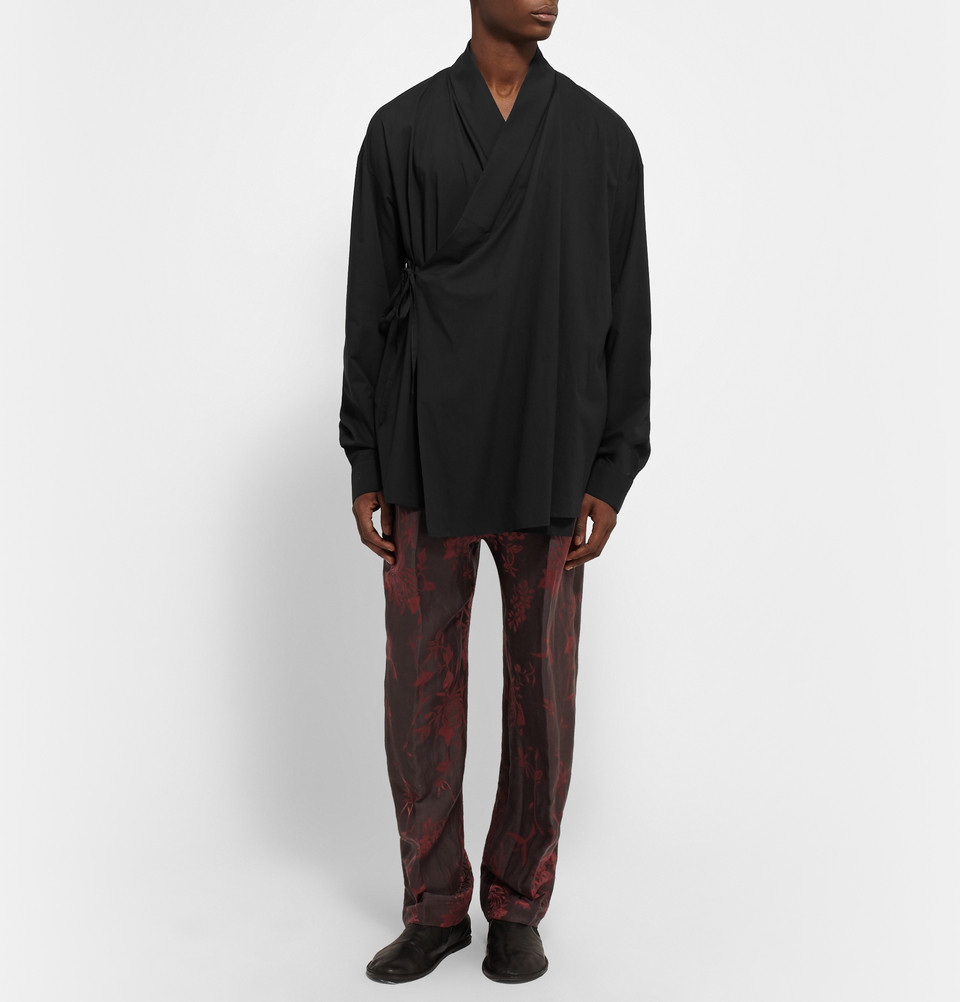 Haider Ackermann Cotton Kimono Shirt in Black for Men | Lyst