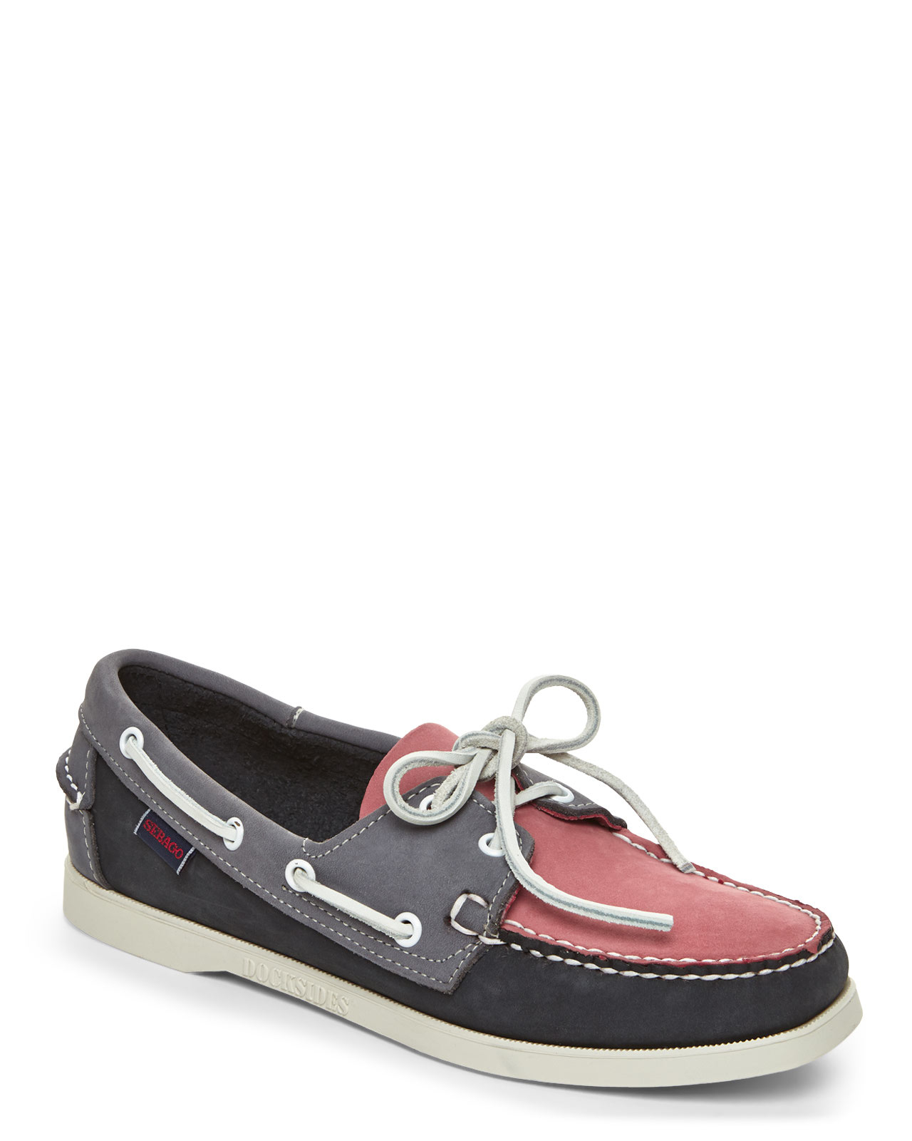 Sebago Dockside Boat Shoes in Pink/Navy/Grey (Pink) - Lyst