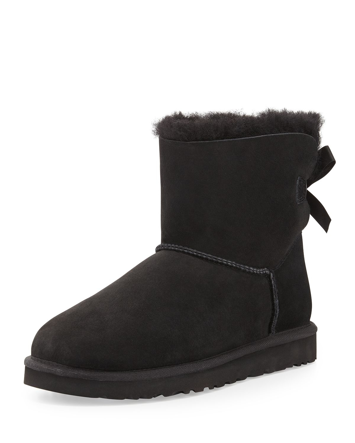 Ugg Mini Bailey Bow-back Boot in Black - Save 30% | Lyst