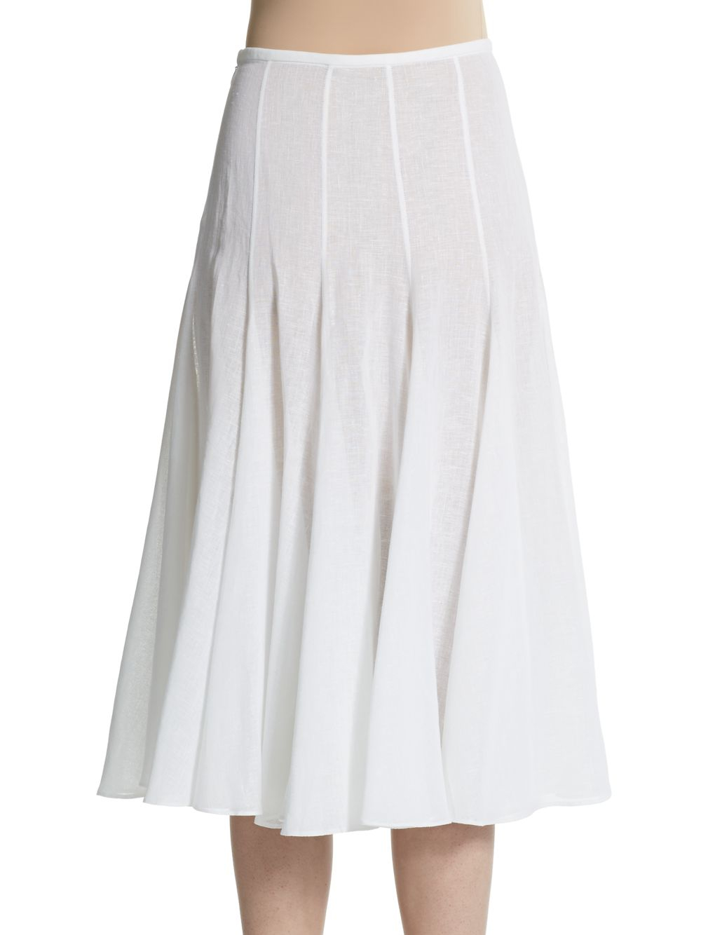 Lyst - Michael Kors Linen A-Line Skirt in White