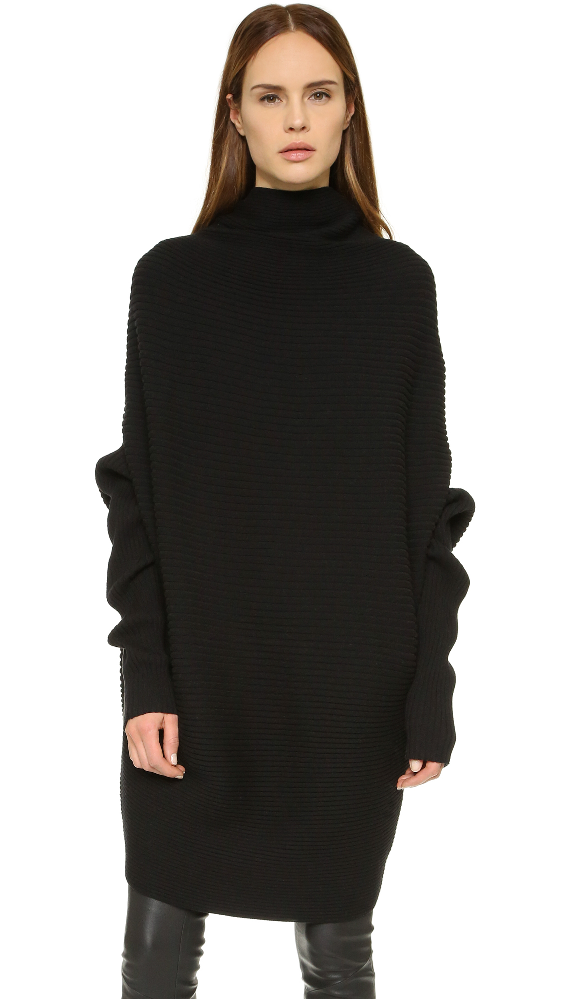 Designers Remix Cotton Ribly Drape Pullover in Black - Lyst
