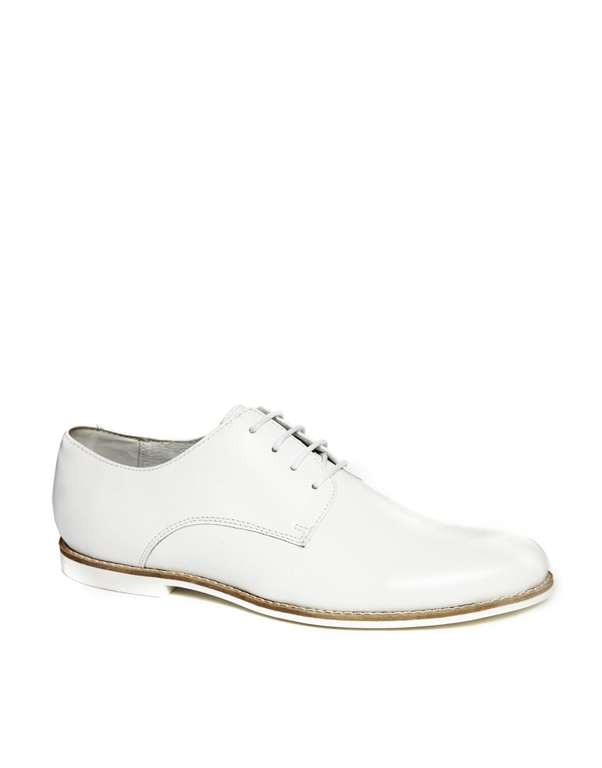 Lyst Asos Derby Shoes in Leather in White for Men