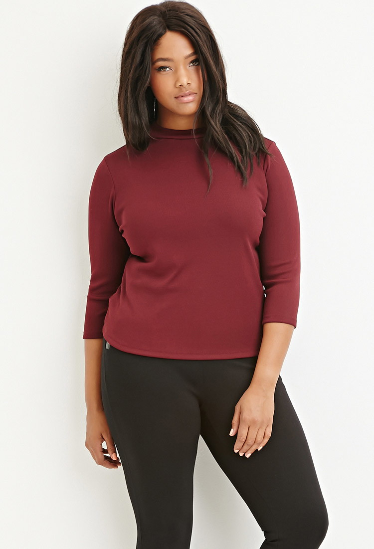 plus size mock neck top