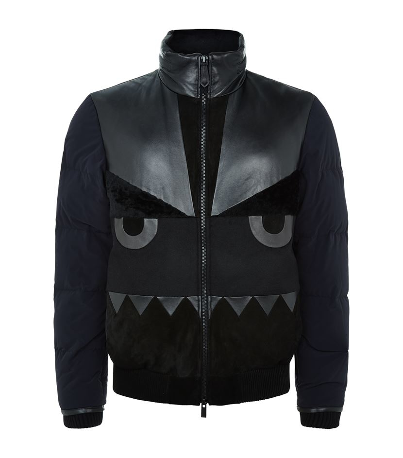 Fendi Monster Eyes Down Bomber Jacket in Black for Men Lyst