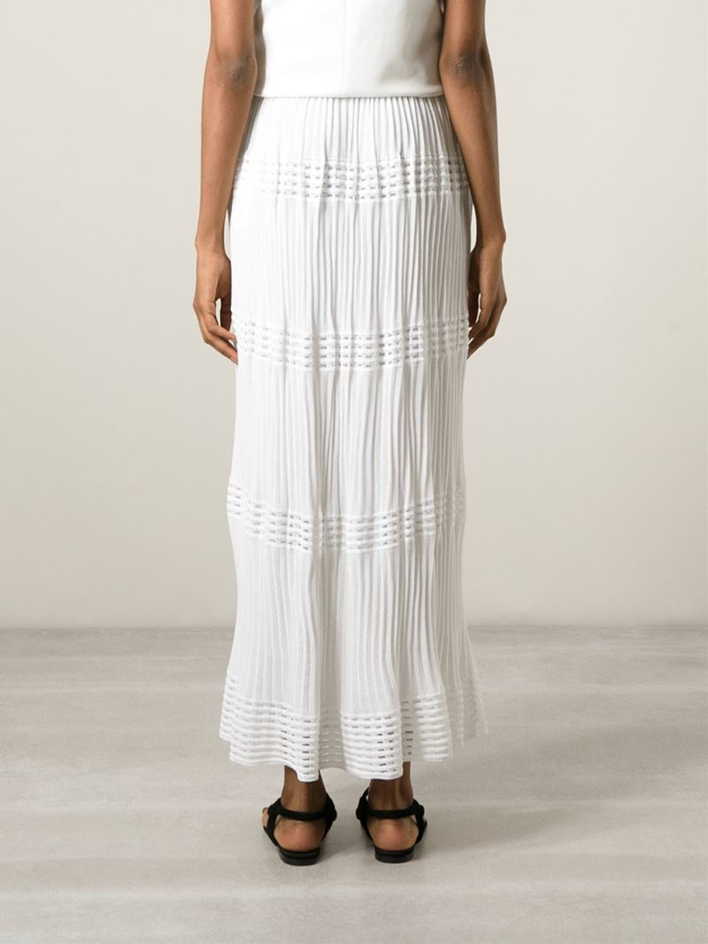 white knit maxi skirt