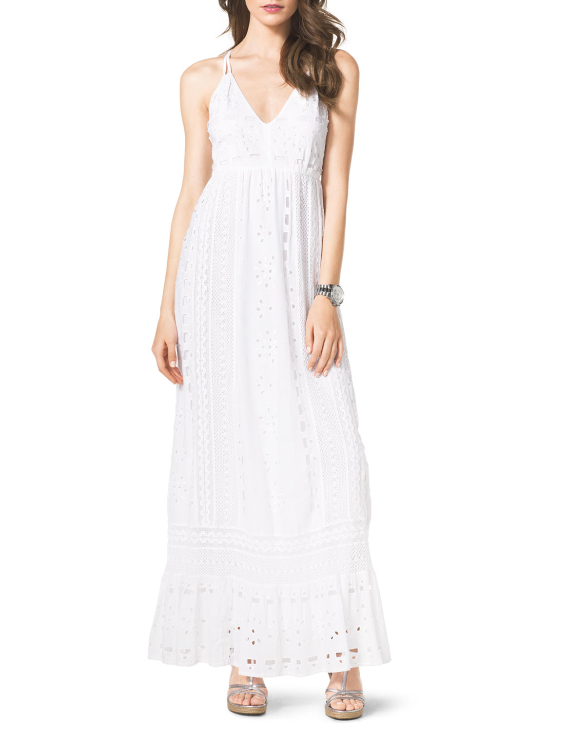 white cotton dress maxi