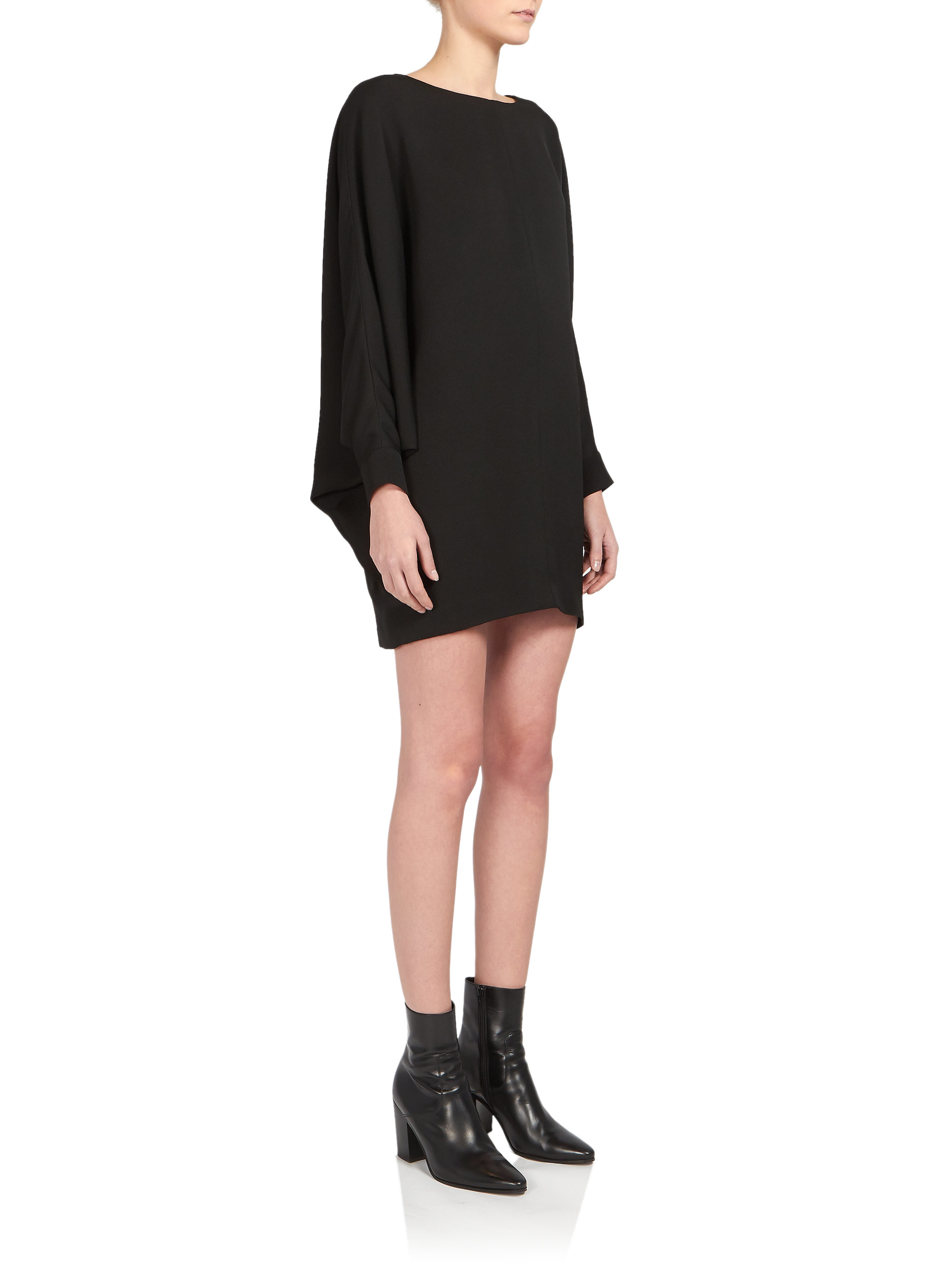 black batwing dress