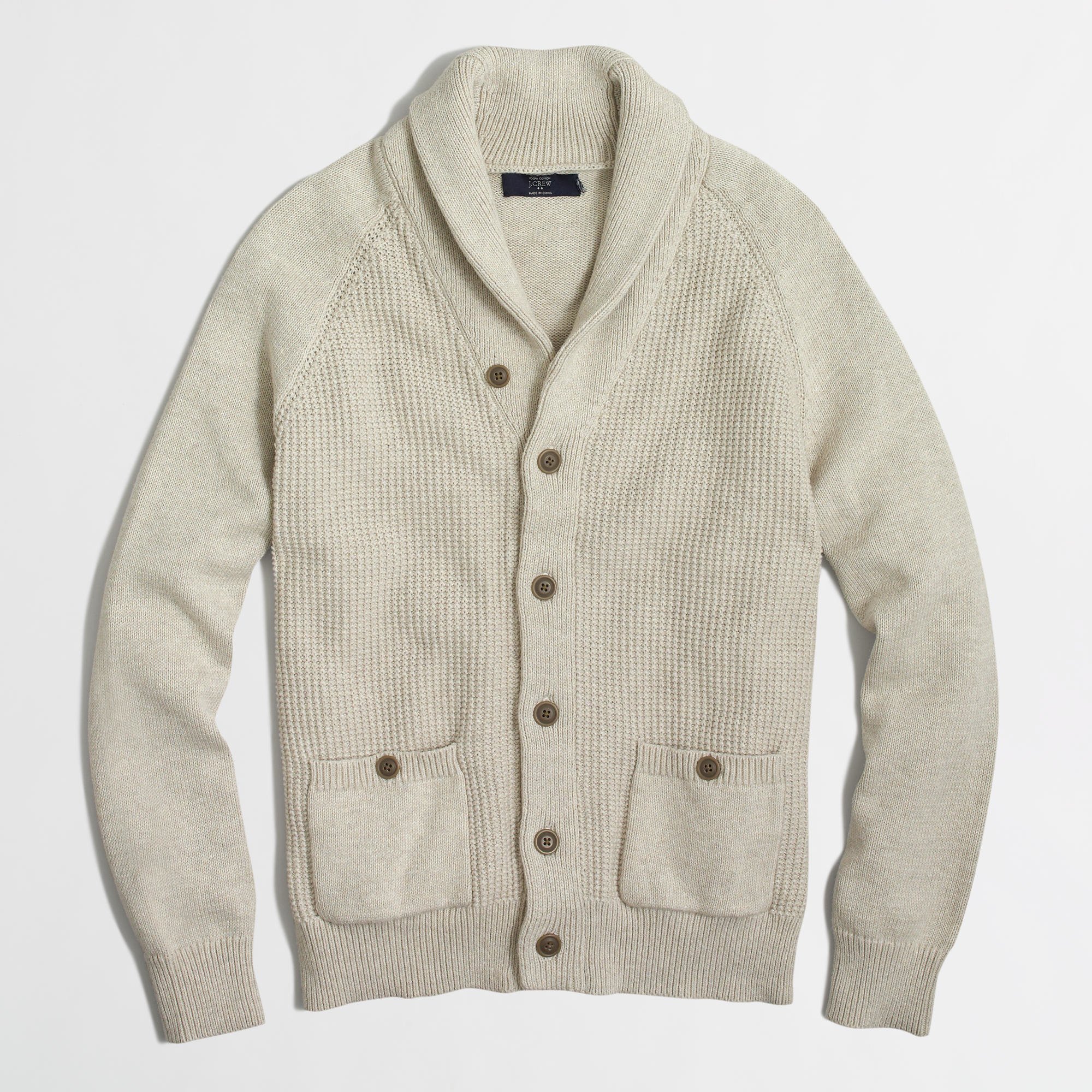 J.Crew Factory Cotton Shawl-Collar Cardigan Sweater in Gray for Men - Lyst