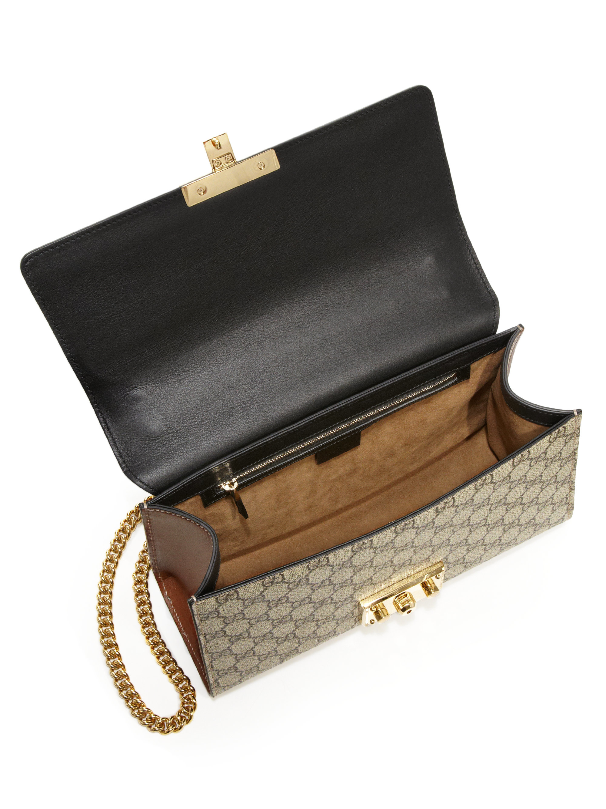 gucci padlock gg supreme medium shoulder bolsa