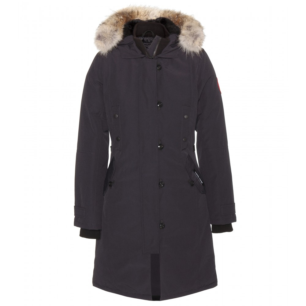 Canada goose Kensington Down Coat With Fur-Trimmed Hood in Blue | Lyst