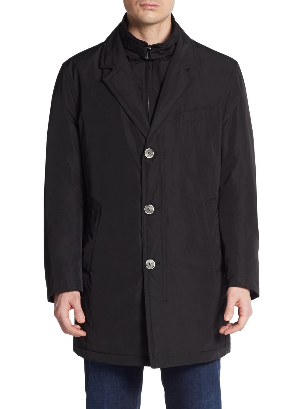 Corneliani Caban Coat in Black for Men - Lyst