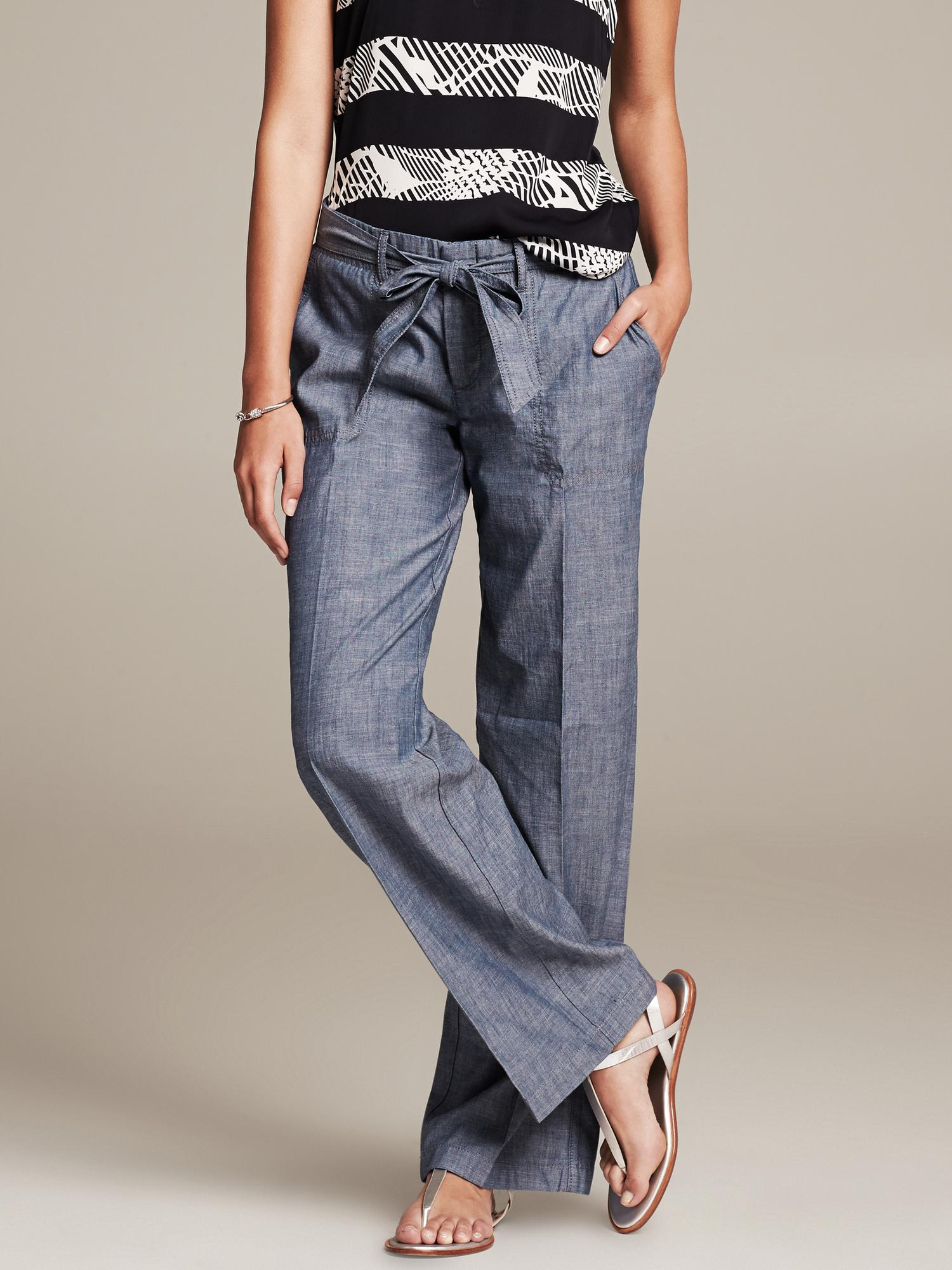 blue chambray pants