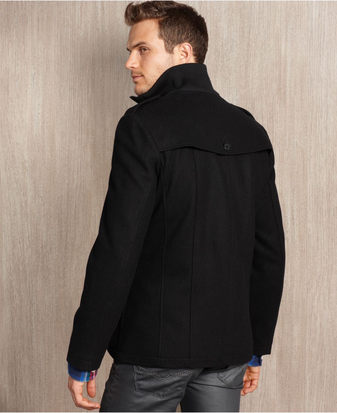 Guess Winter Coats Tradingbasis Guess Quilted Detail Faux Leather Moto Jacket In Brown Lyst