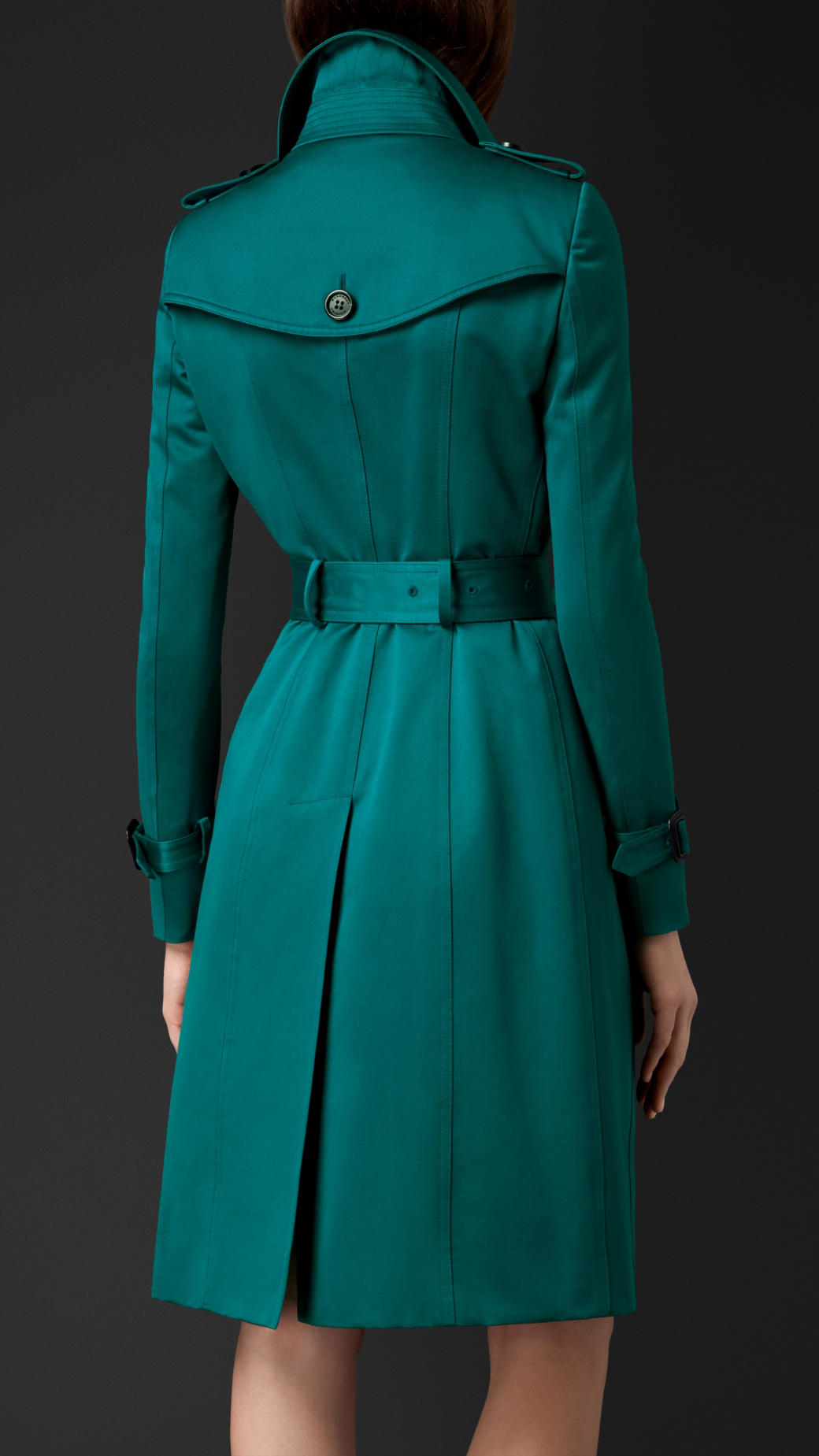 Burberry Cotton Sateen Trench Coat in Bright Teal (Blue) - Lyst