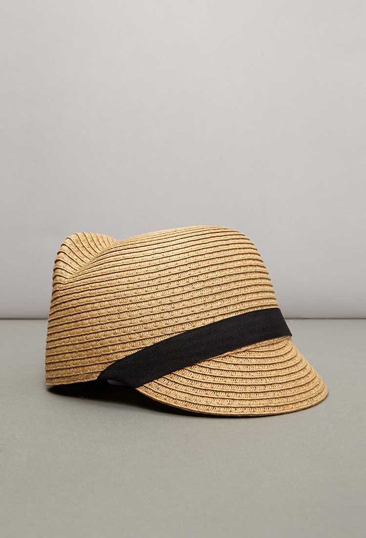 straw hat with ears