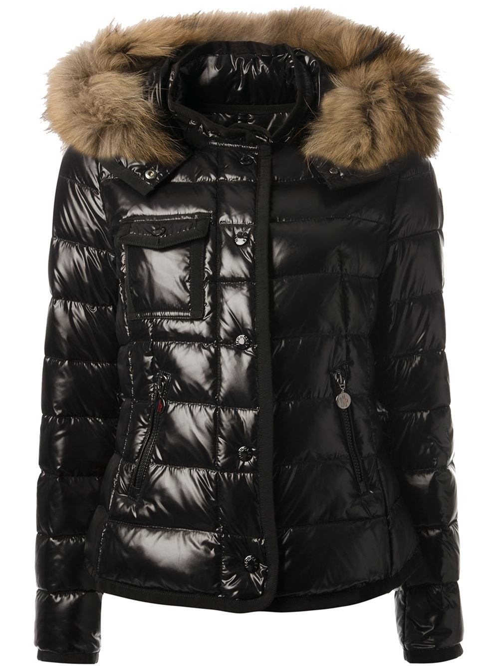 Moncler Shiny Padded Jacket in Black - Lyst