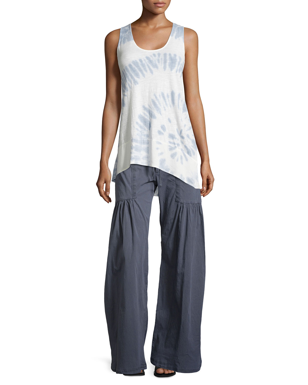 XCVI Willowy Wide-Leg Drawstring Cargo Pants in Gray - Lyst