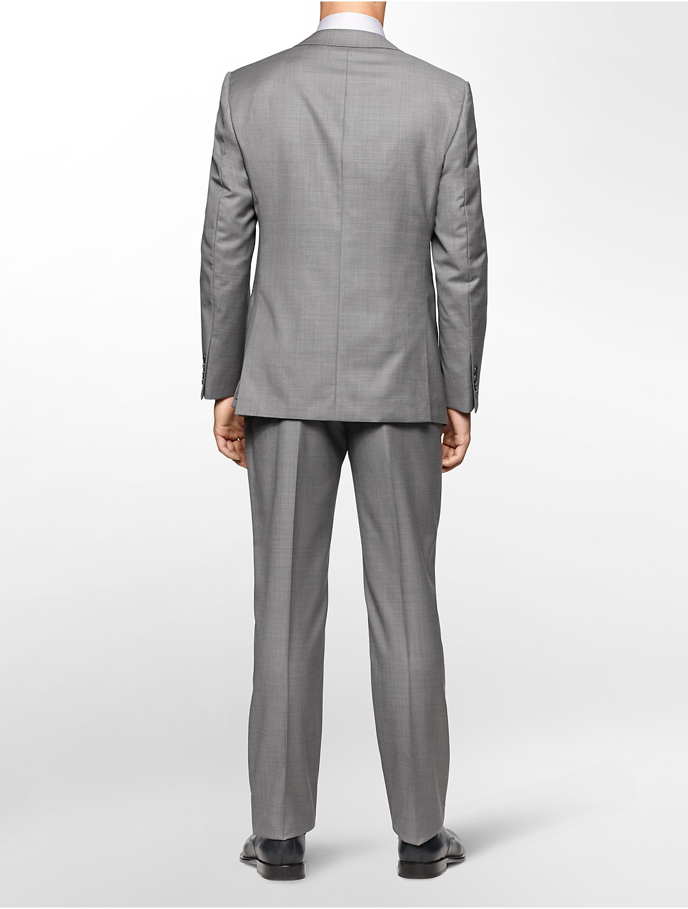 Calvin Klein Body Slim Fit Grey Sharkskin Suit Jacket in Gray for Men | Lyst
