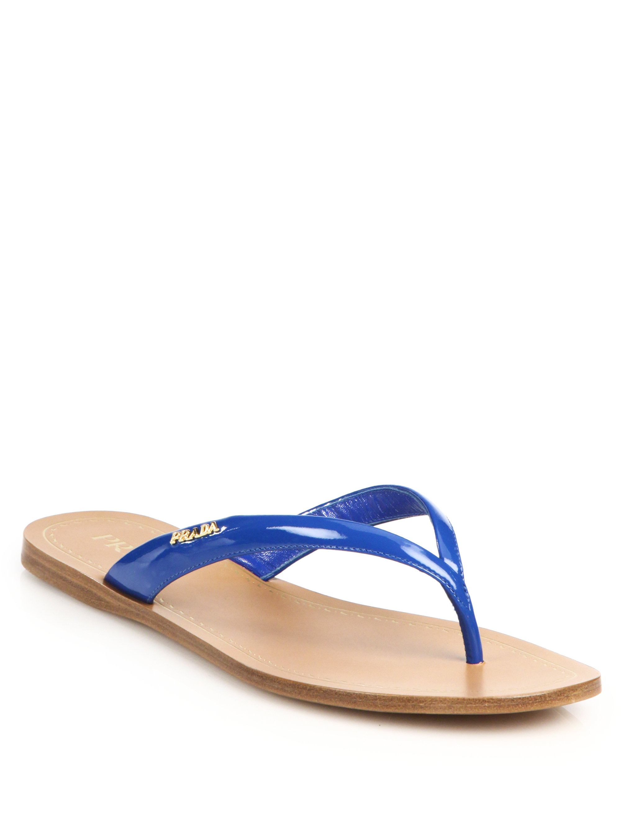 prada flat leather thong sandals