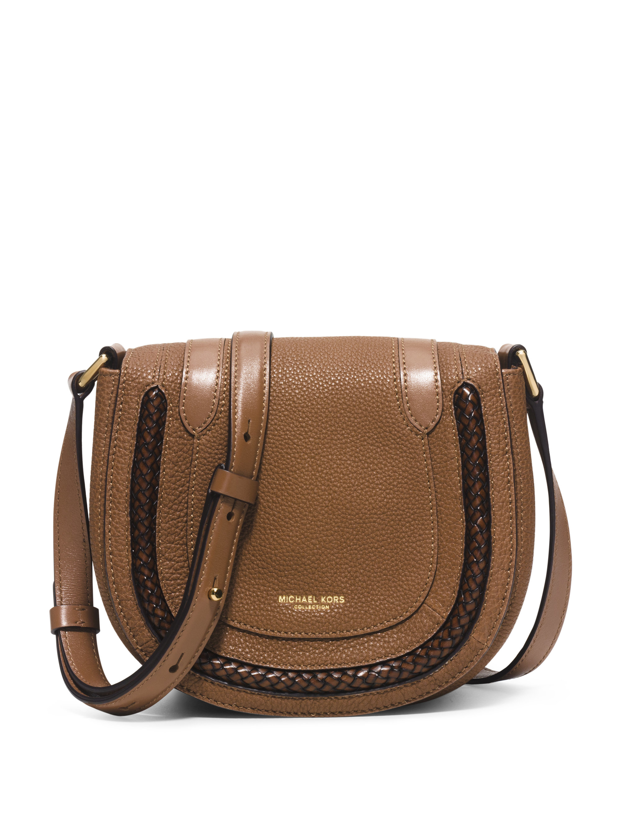 Michael Kors Skorpios Small Leather Crossbody Bag in Brown - Lyst