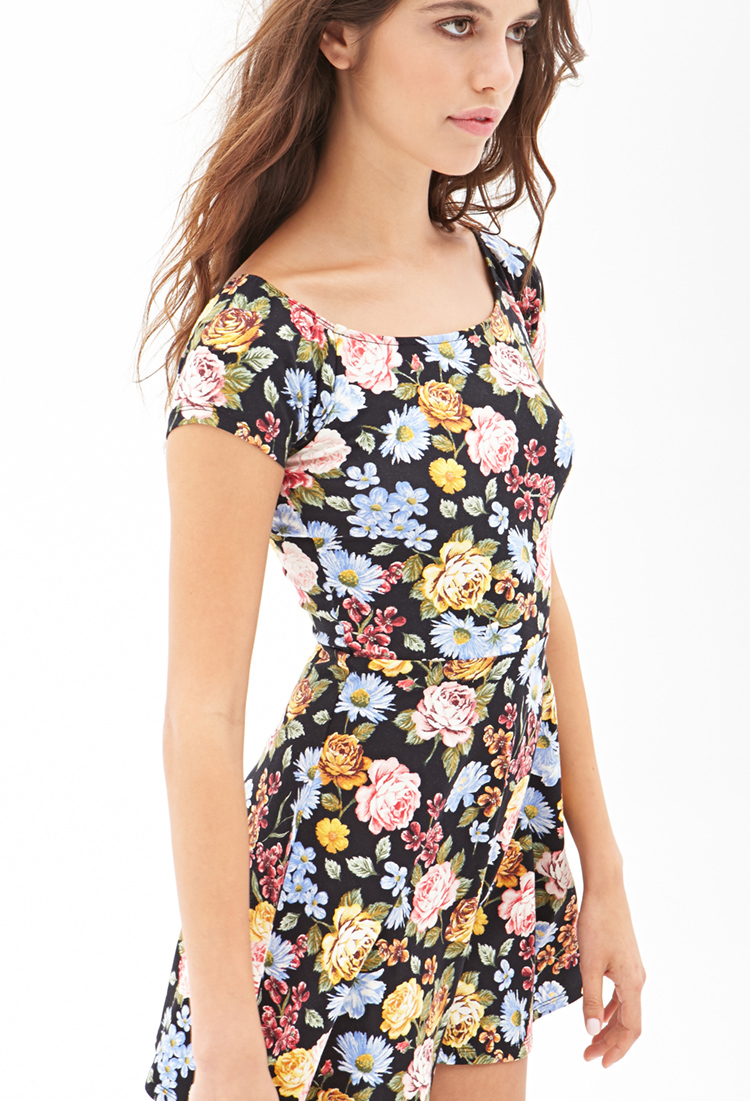 printed skater dress
