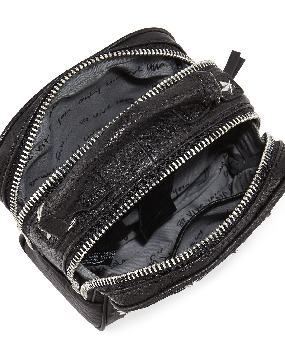 Ash Star-Studded Frankie Leather Crossbody Bag in Ash (Black) - Lyst