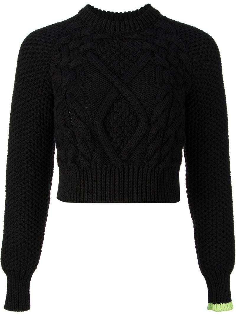 cropped black knit sweater