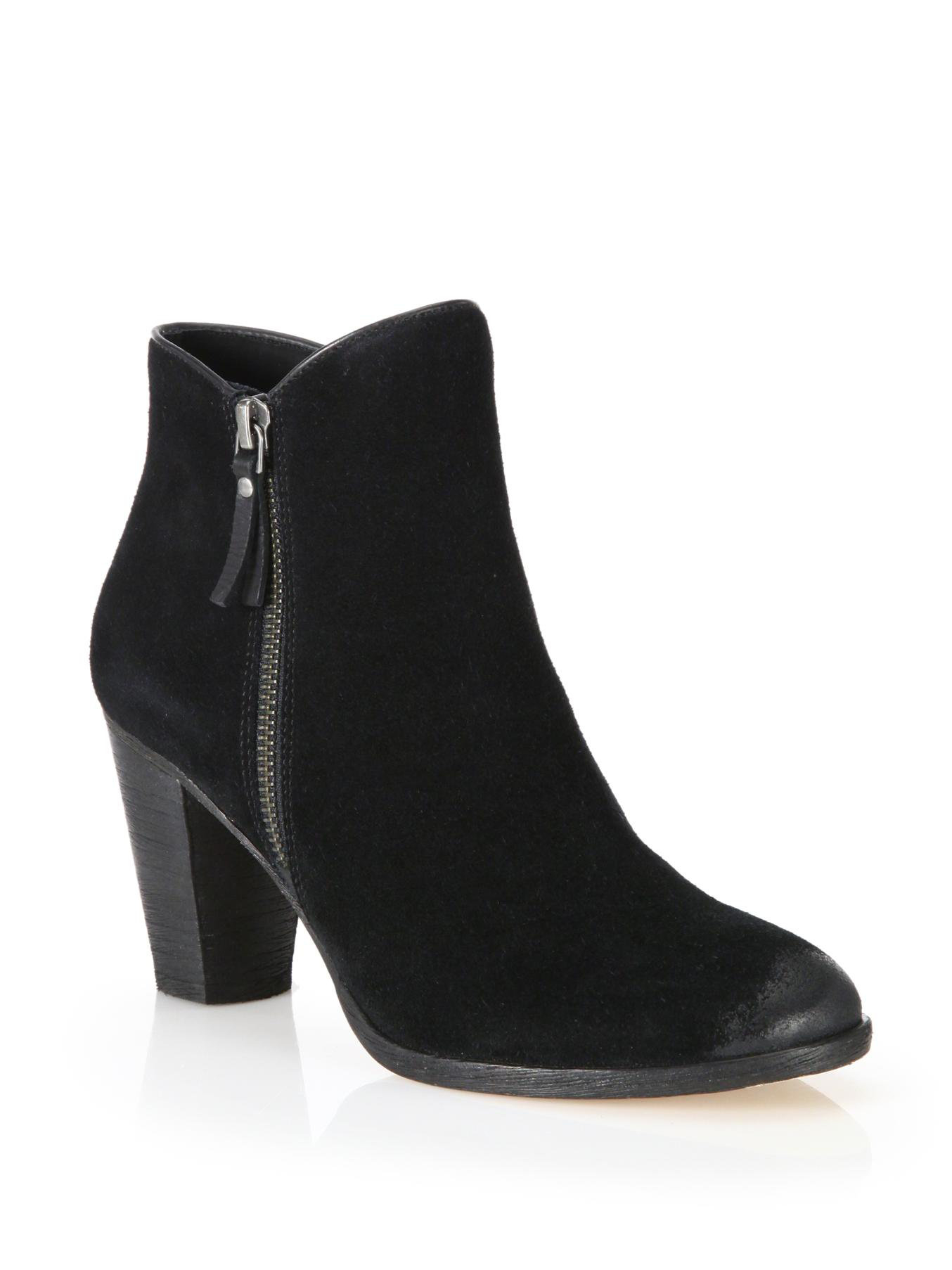 Cole haan Hayes Suede Ankle Boots in Black | Lyst