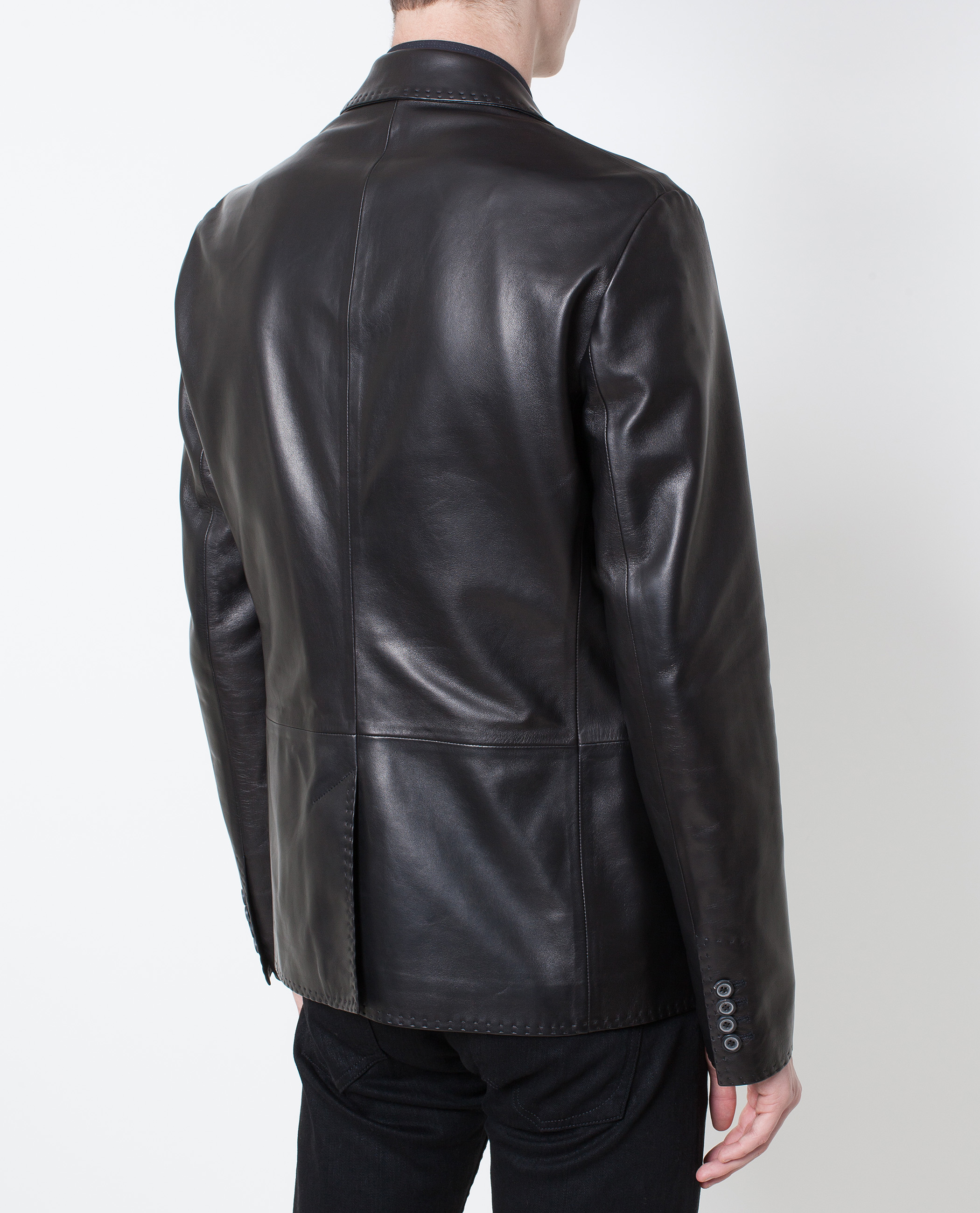 Lanvin Tailored Leather Jacket In Black For Men Lyst