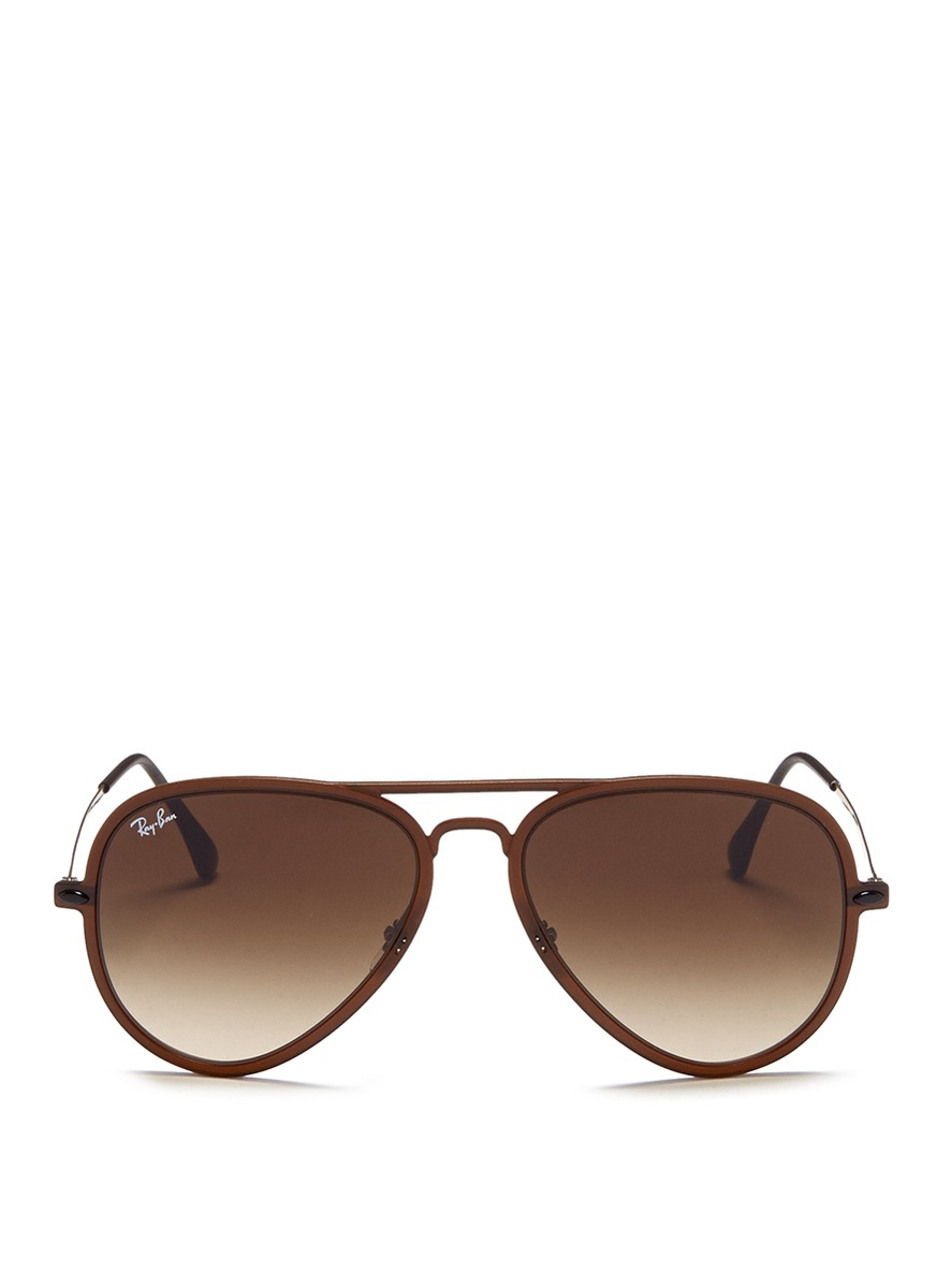 Lyst RayBan 'Light Ray' Matte Acetate Aviator Sunglasses in Brown