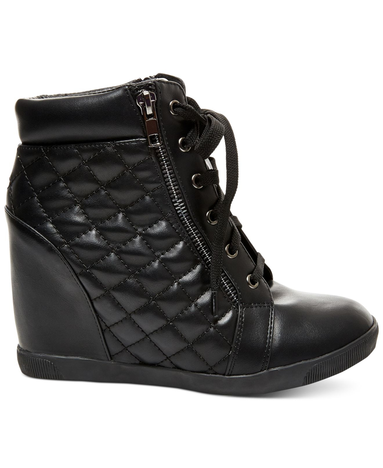 quilted wedge sneakers