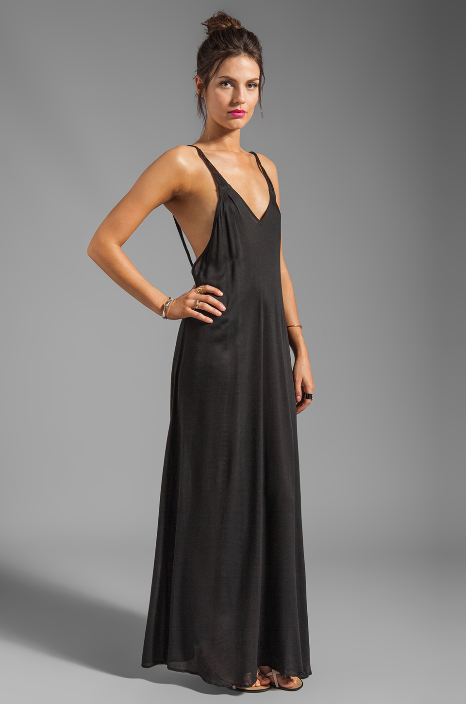 Acacia Swimwear Hana Backless Maxi Dress in Black - Lyst