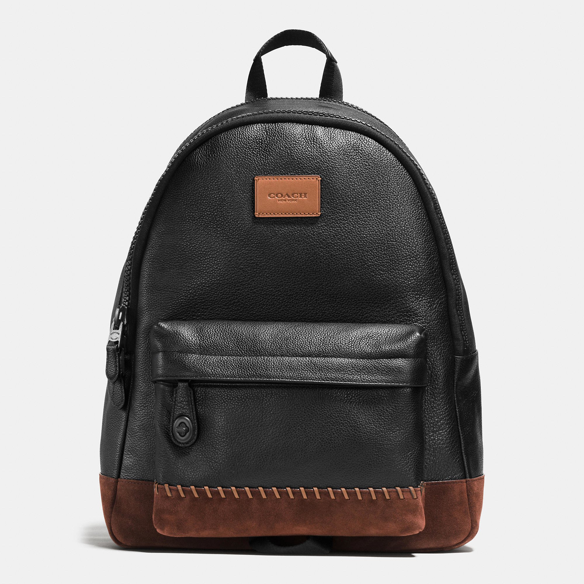 COACH Modern Varsity Campus Backpack In Pebble Leather in Black ...