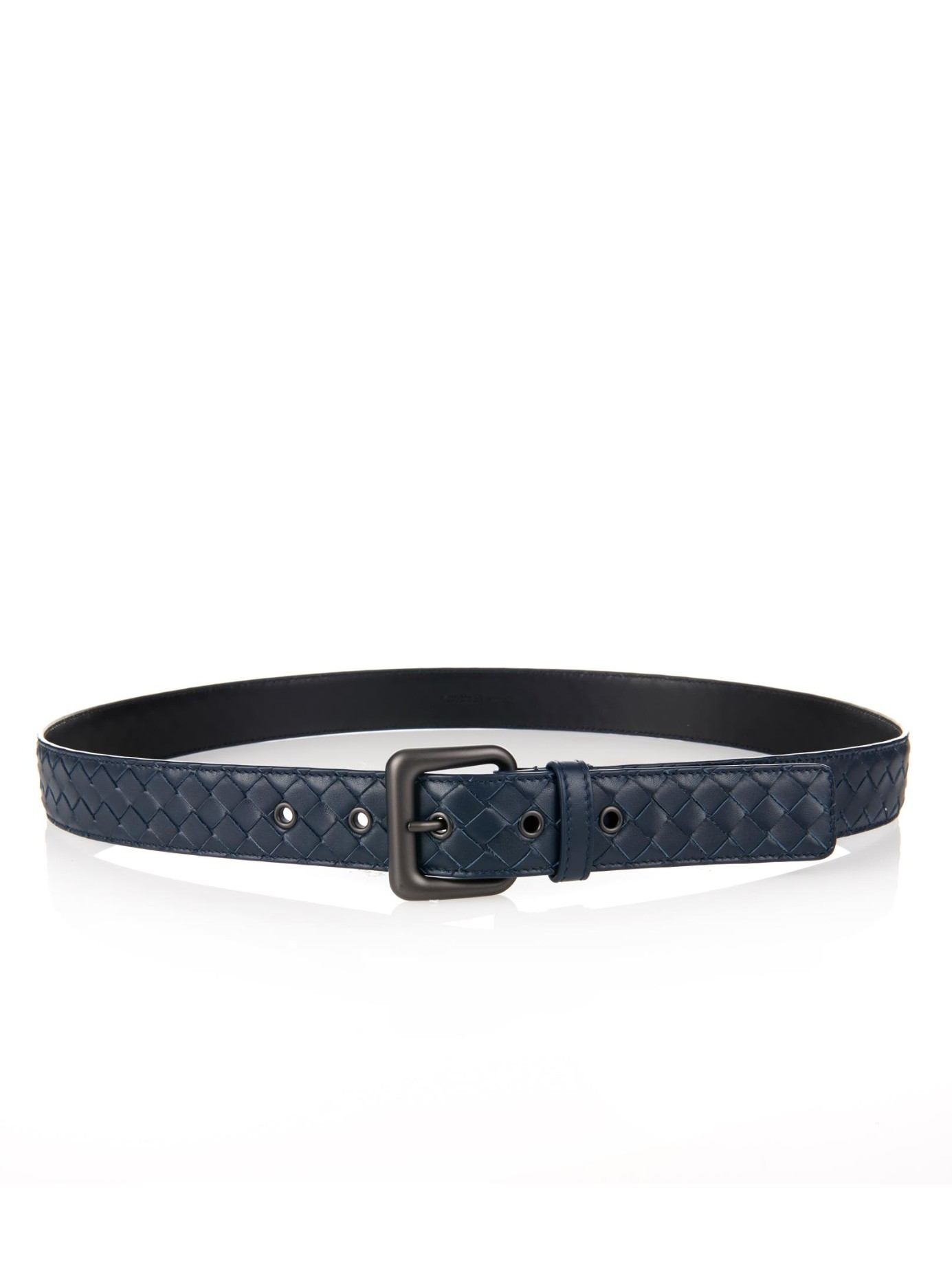 Bottega Veneta Intrecciato Leather 3.5Cm Belt in Navy (Blue) for 