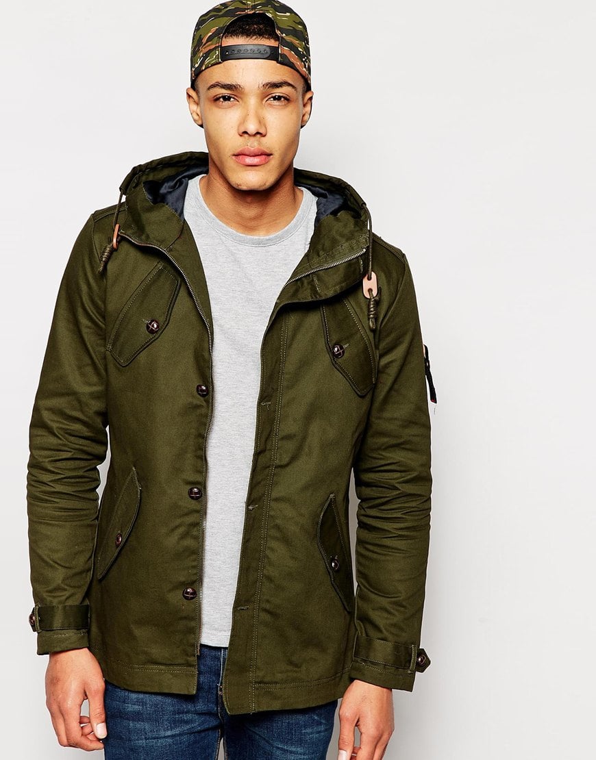 Fly 53 Parka Jacket With Hood in Green for Men | Lyst