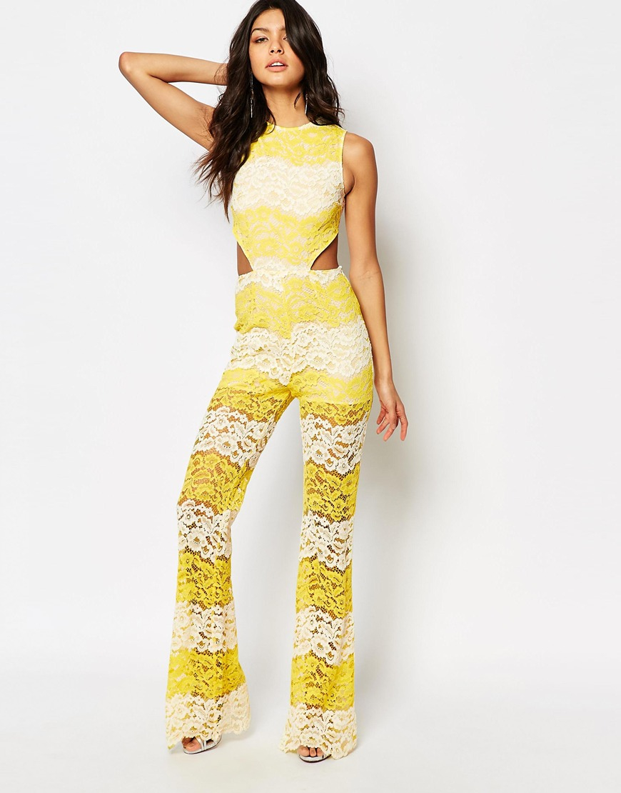 yellow lace jumpsuit
