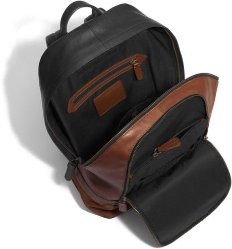 bleecker backpack coach traveler mixed leather