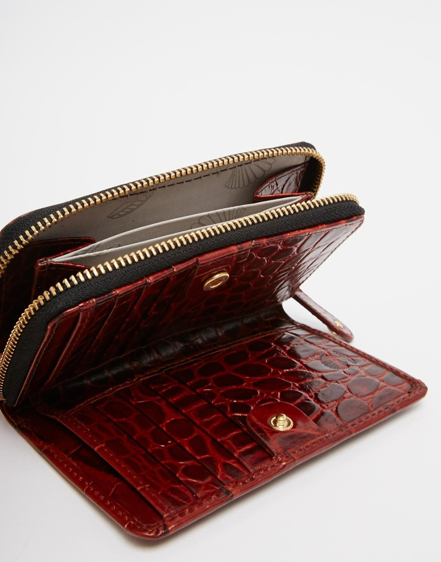 Download Modalu Leather Small Zip Around Purse In Mock Croc in ...