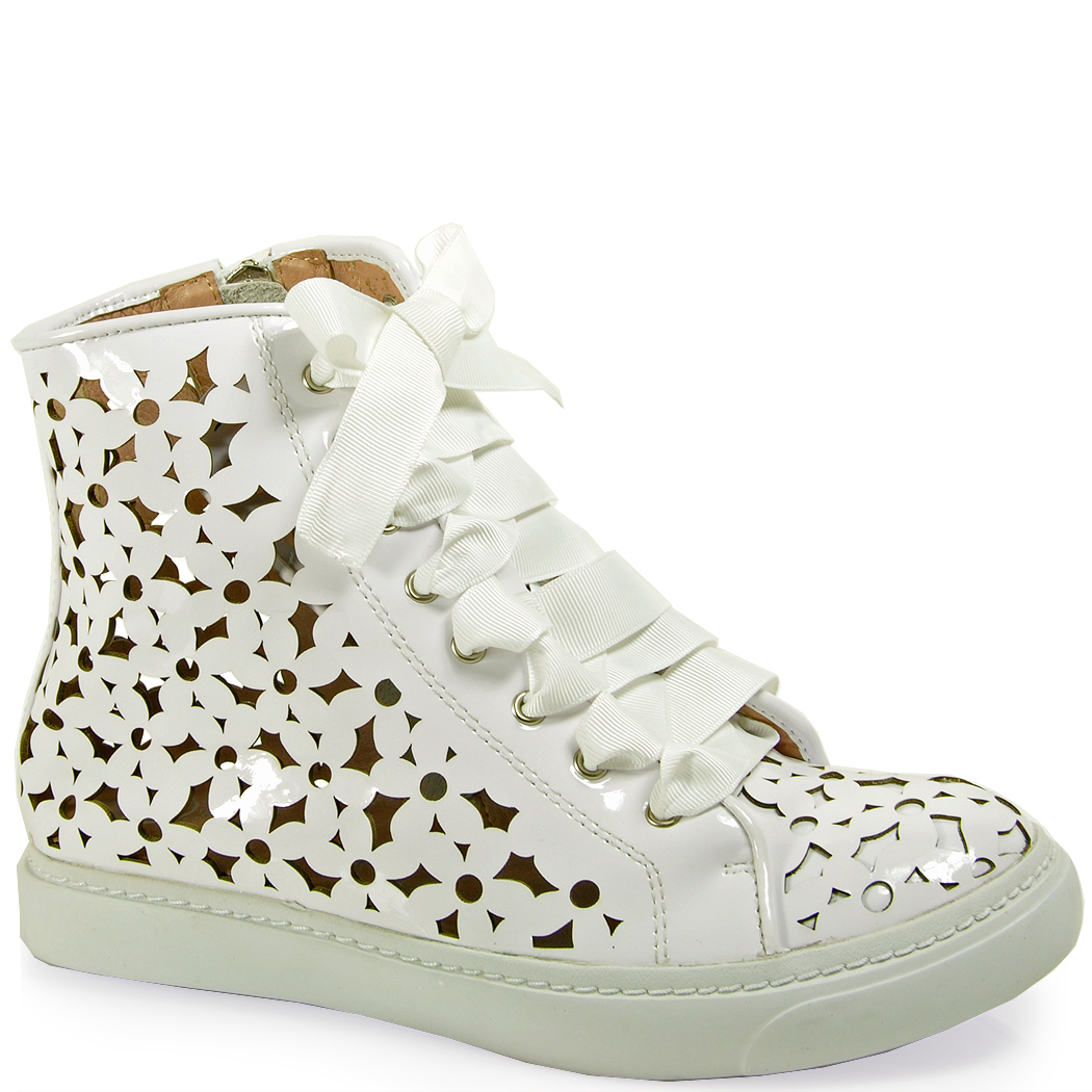 jeffrey campbell 60mm mesh & patent leather sneakers