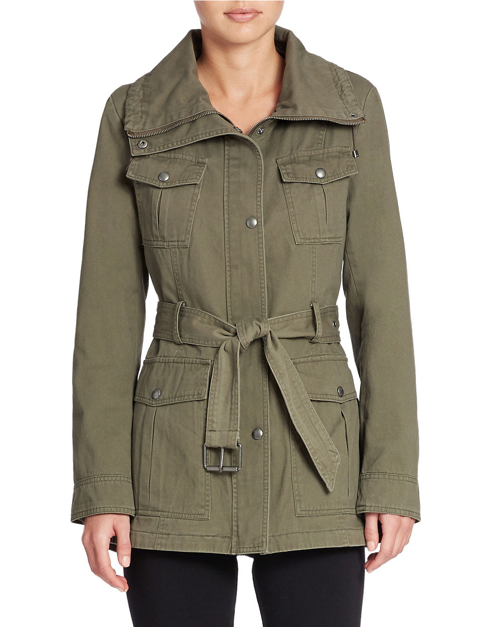 Guess Belted Anorak Jacket in Green Lyst