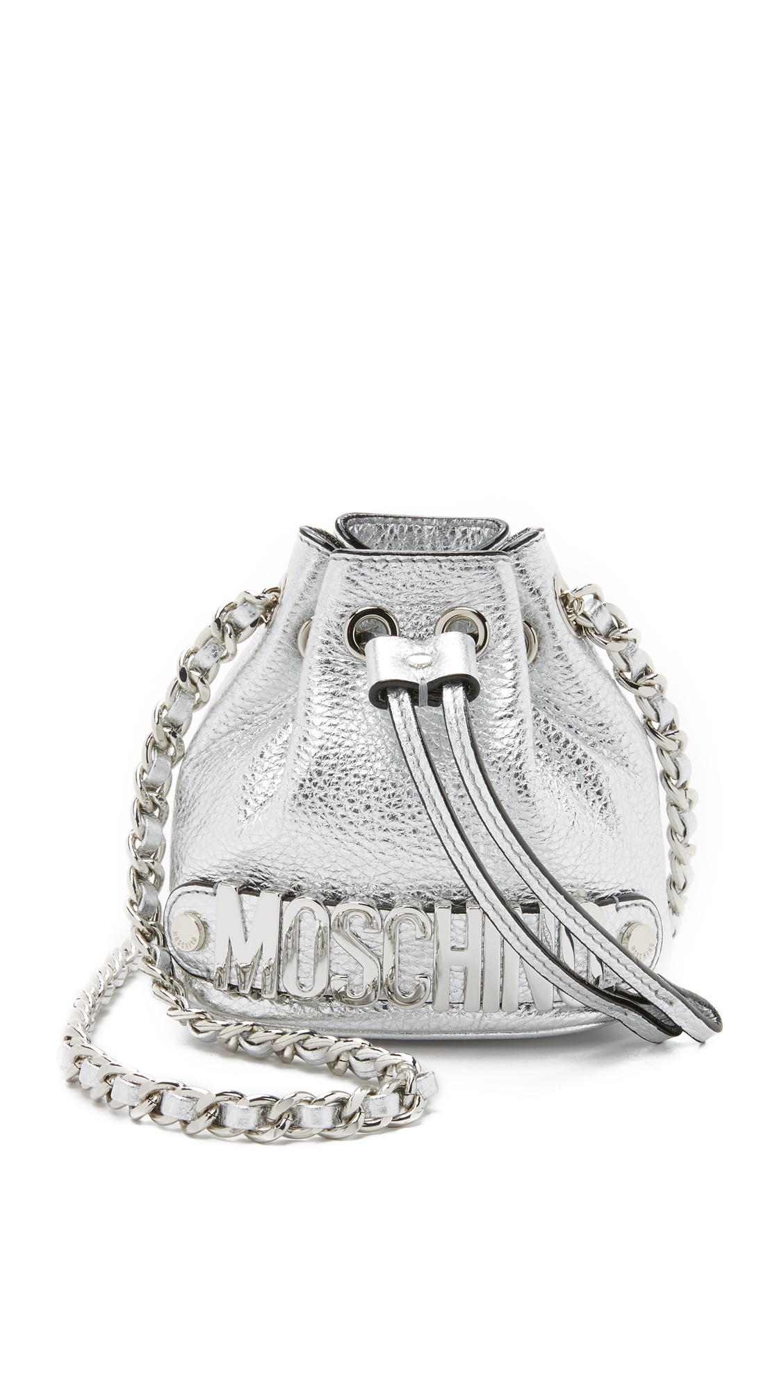 silver bucket bag