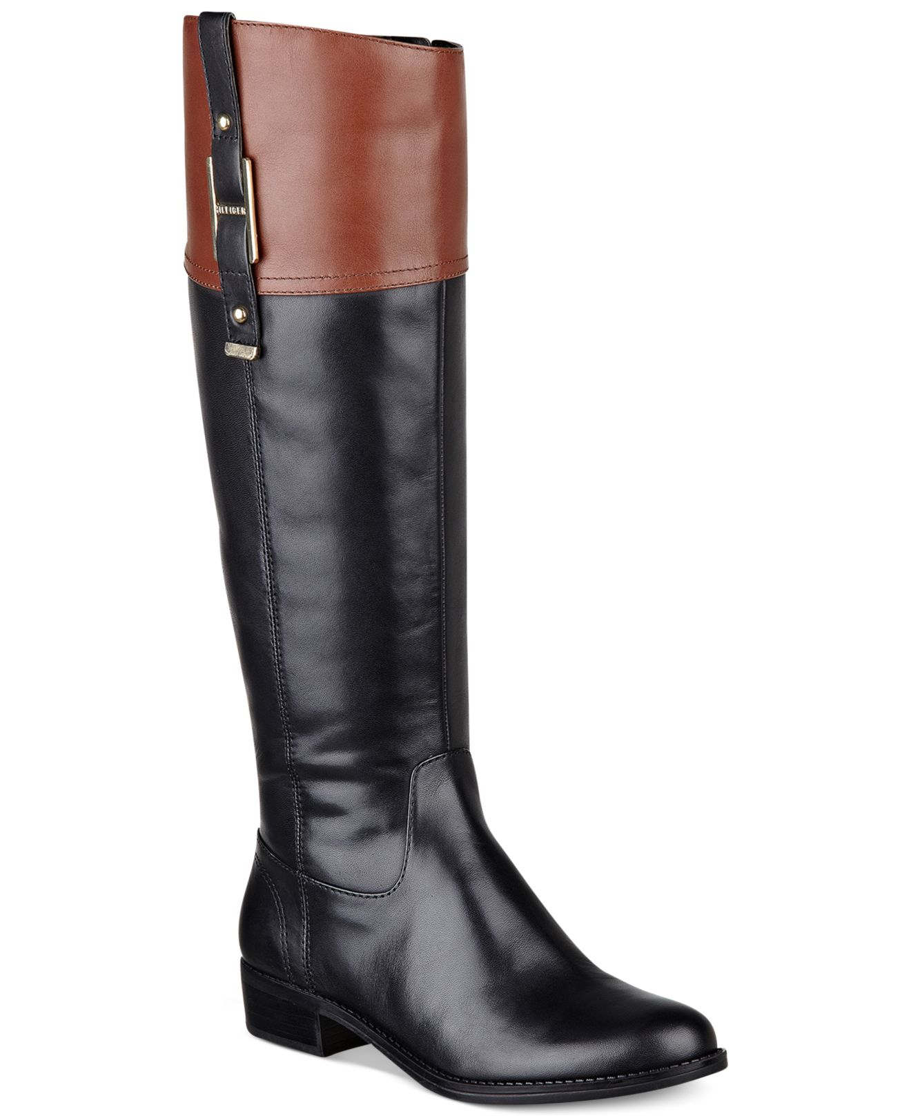 tommy hilfiger black brown boots