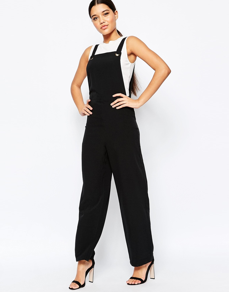 black dungarees jumpsuit