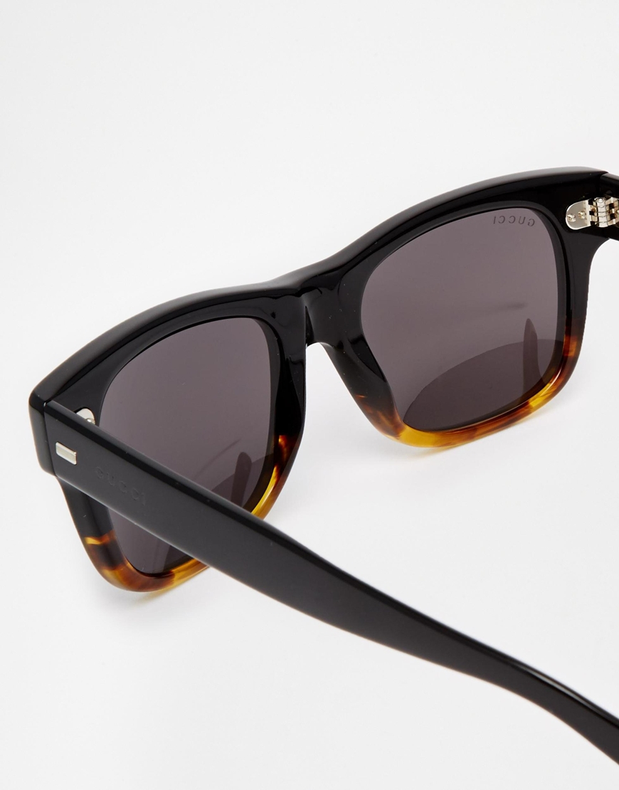 Gucci Wayfarer Style Sunglasses in Brown for Men - Lyst