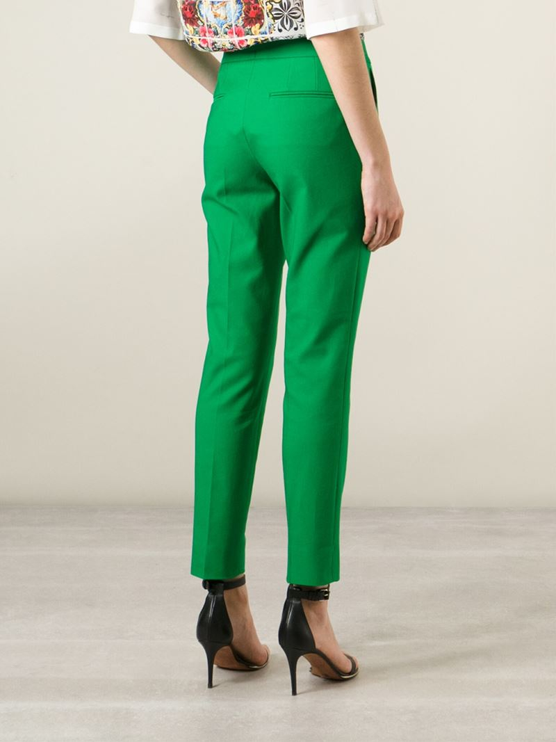 Dolce & Gabbana Cigarette Trousers in Green - Lyst