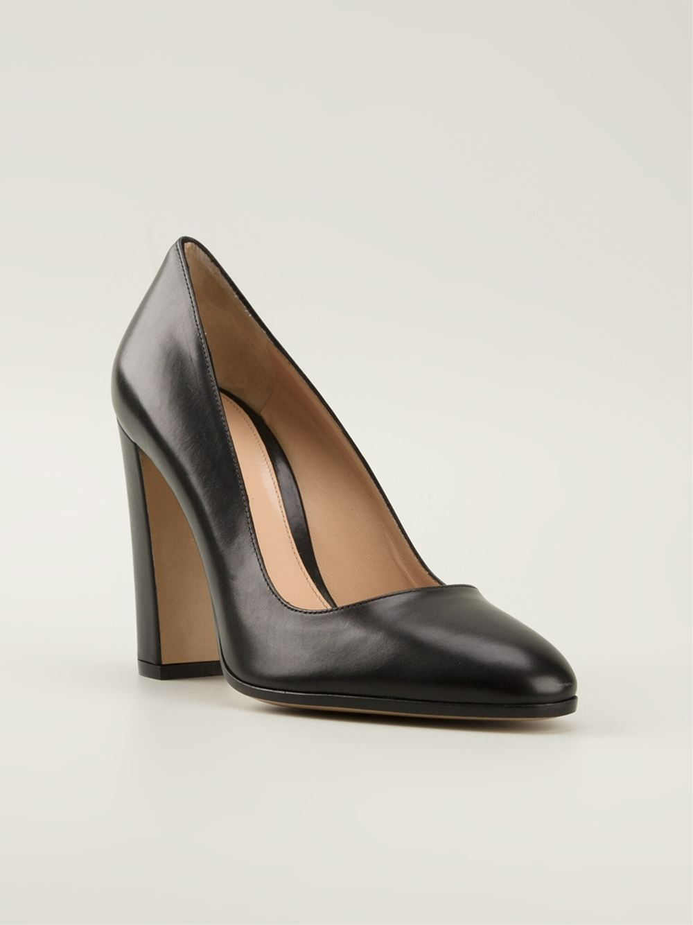 Gianvito Rossi Block Heel Pumps in Black | Lyst