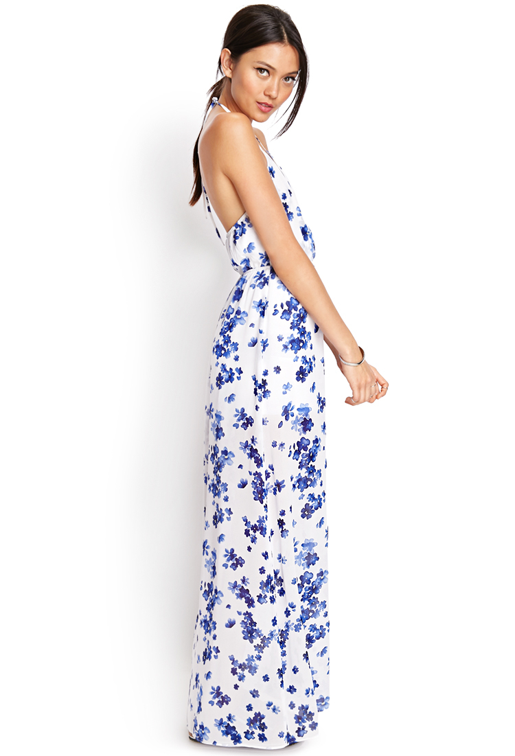 Forever 21 Floral Maxi Dress in Cream ...